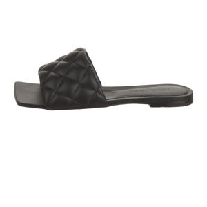 Bottega Veneta black leather slides size 37